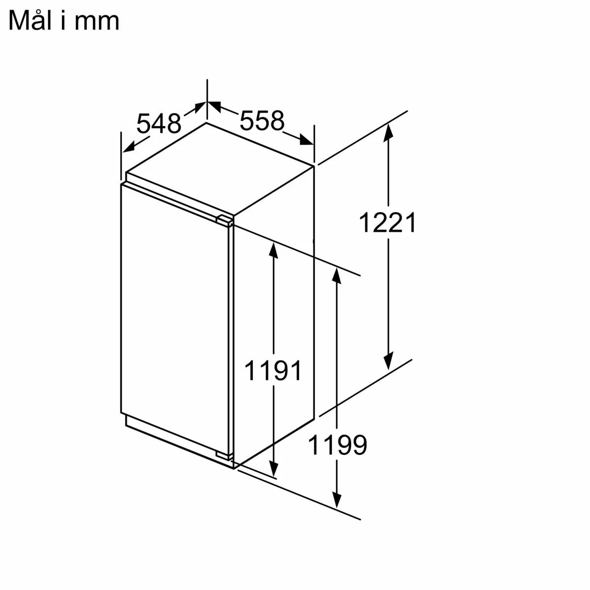 Integrerbart køleskab 122.5 x 56 cm fladhængsel med dæmpet lukning (soft close) - Siemens iQ500 - KI41RSDD1
