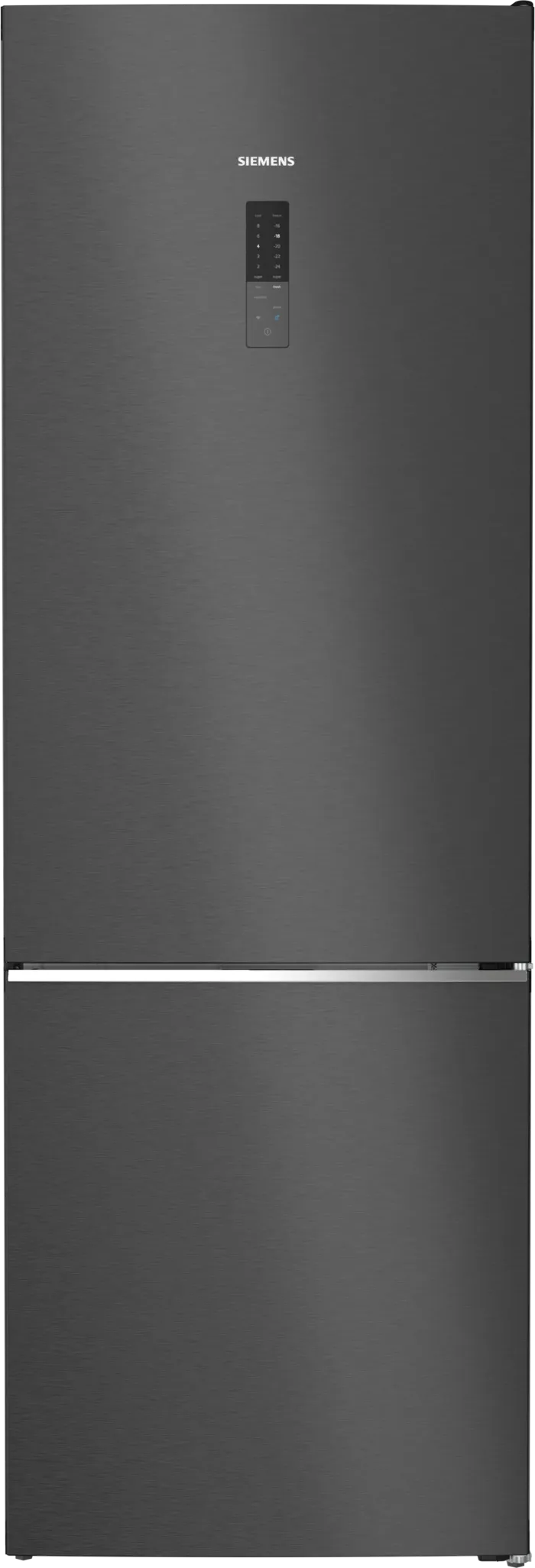 iQ500 Køle-/fryseskab 203 x 70 cm Sort stål med antifingerprint, Total noFrost - KG49NAXCF