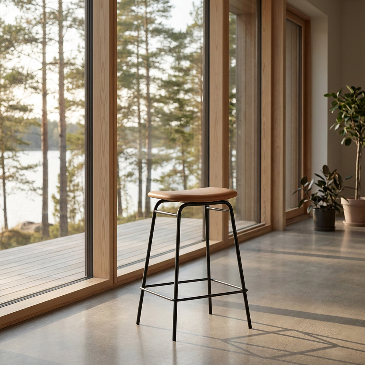 Frame Bar Stool - Terra Safari leather - 68 cm.