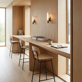 Frame Bar Stool - With backrest and Natural Oak - 68 cm.