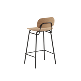 Frame Bar Stool - With backrest and Natural Oak - 68 cm.