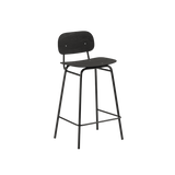 Frame Bar Stool - With backrest and Black Stained Oak - 68 cm.