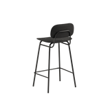 Frame Bar Stool - With backrest and Black Stained Oak - 68 cm.