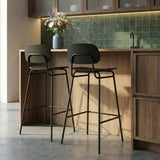 Frame Bar Stool - With backrest and Black Stained Oak - 68 cm.