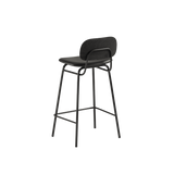 Frame Bar Stool - With backrest and Terra Black - 68 cm.