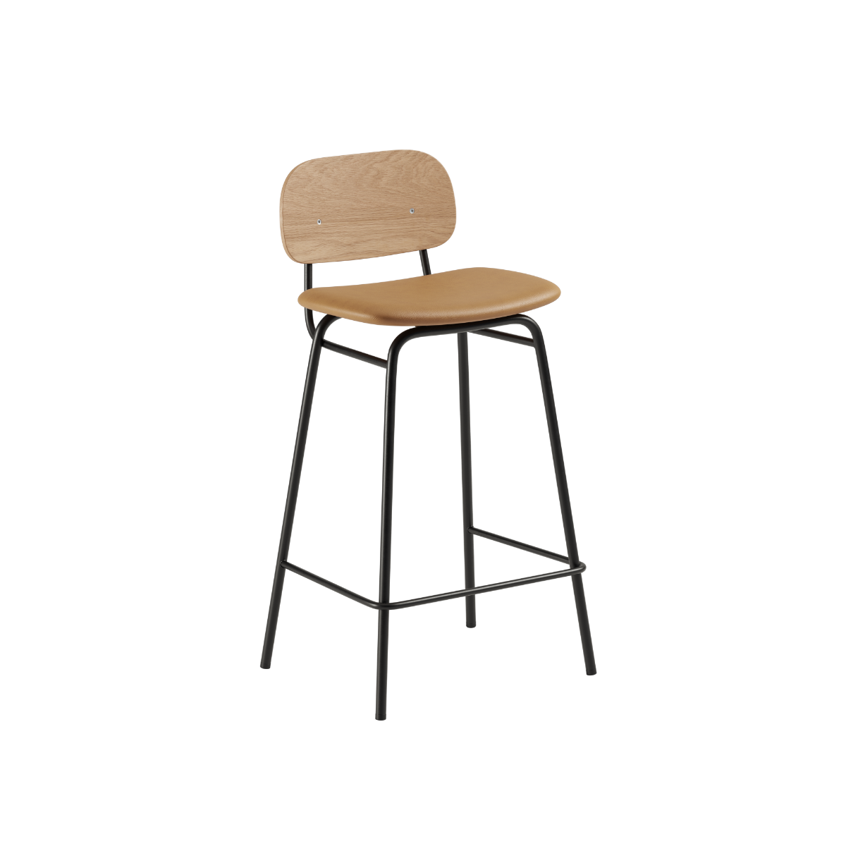 Frame Bar Stool - With backrest and Terra Safari leather - 68 cm.