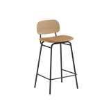 Frame Bar Stool - With backrest and Terra Safari leather - 68 cm.