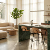 Frame Bar Stool - With backrest and Terra Safari leather - 73 cm.