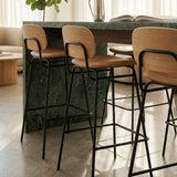Frame Bar Stool - With backrest and Terra Safari leather - 73 cm.