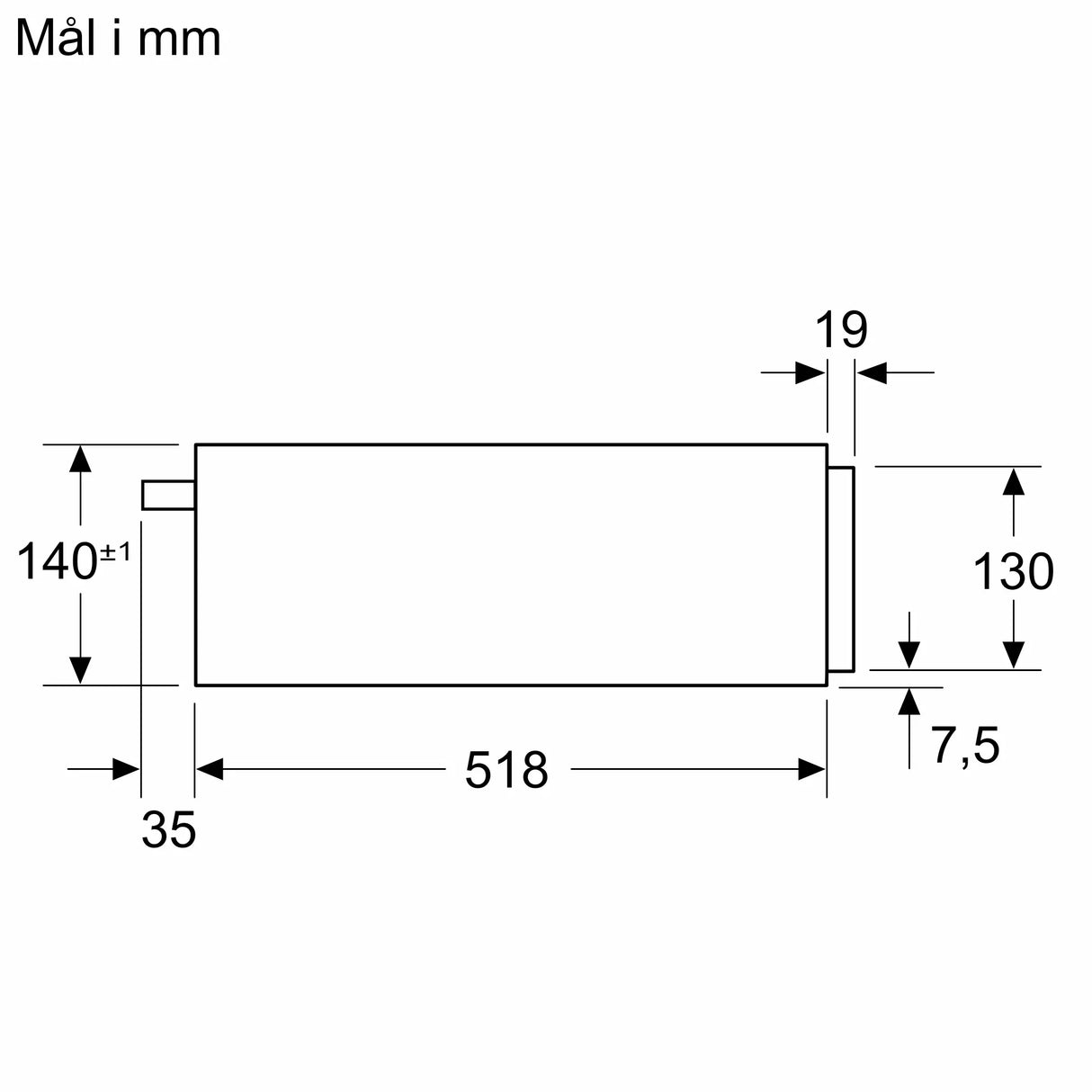 iQ700 BI710C1B1 Varmeskuffe til indbyg 60 x 14 cm Sort