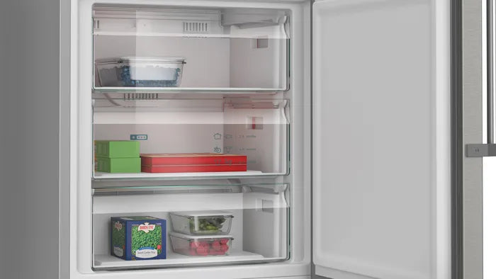 iQ500 Køle-/fryseskab 203 x 70 cm Fingeraftrykafvisende børstet stål , Total noFrost - KG49NAICT