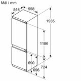 Integrerbart køle-/fryseskab 193.5 x 55.8 cm fladhængsel - Siemens iQ300 - KI96NSFD0