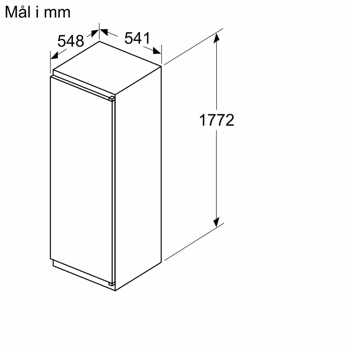 Integrerbart køleskab 177.5 x 56 cm glidende hængsel - Siemens iQ100 - KI81R5SE0