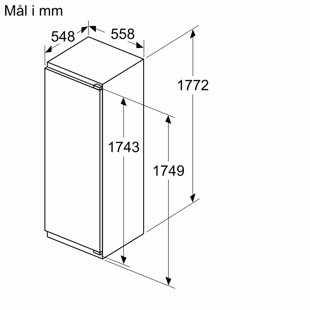Integrerbart køleskab 177.5 x 56 cm fladhængsel med dæmpet lukning (soft close) - Siemens iQ500 - KI81RSDD0