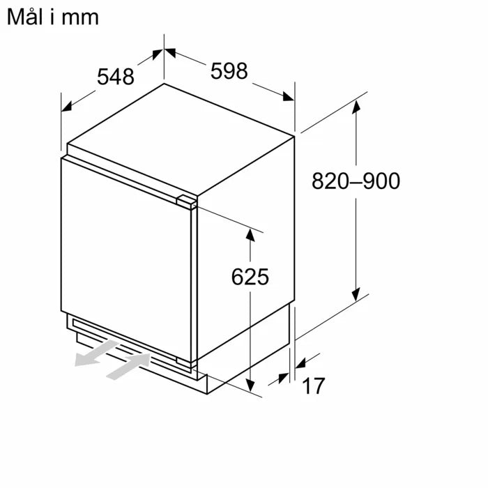iQ500 Fryser til under underbygning 82 x 59.8 cm fladhængsel med dæmpet lukning (soft close) - GU21NADE0