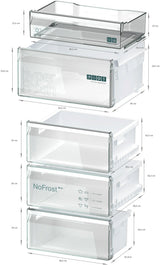 Siemens iQ300 Køle-/fryseskab 203 x 60 cm Rustfrit stål - KG39NVICV