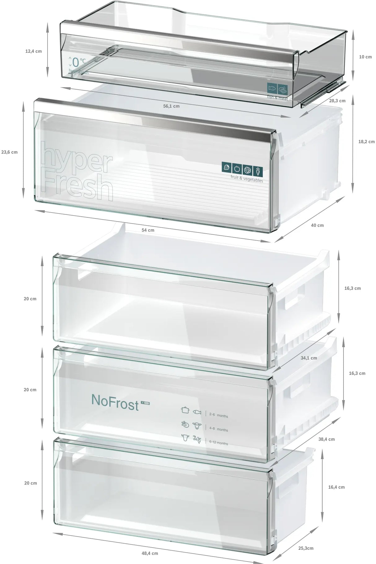 Siemens iQ700 Køle-/fryseskab 203 x 70 cm Matsort, Total noFrost - KG49NSBBF