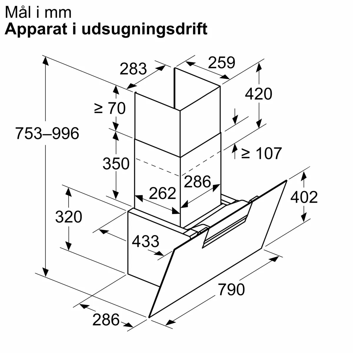 Væghængt emhætte 80 cm Klart glas med sort tryk - Siemens iQ300 - LC87KFN65