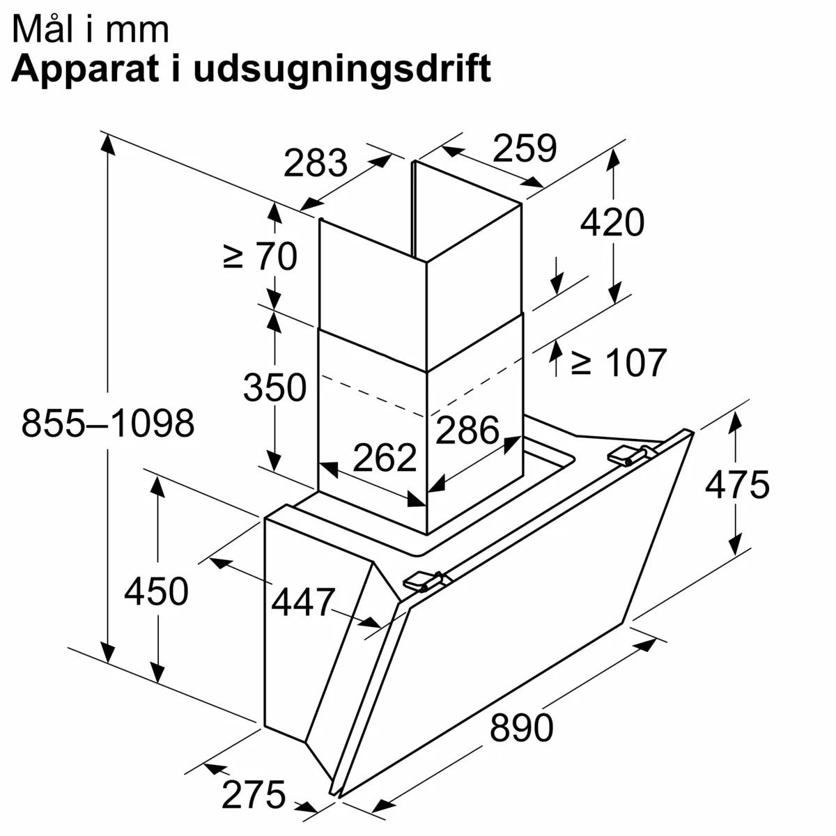 Væghængt emhætte 90 cm Klart glas med sort tryk - Siemens iQ700 - LC91KLT65
