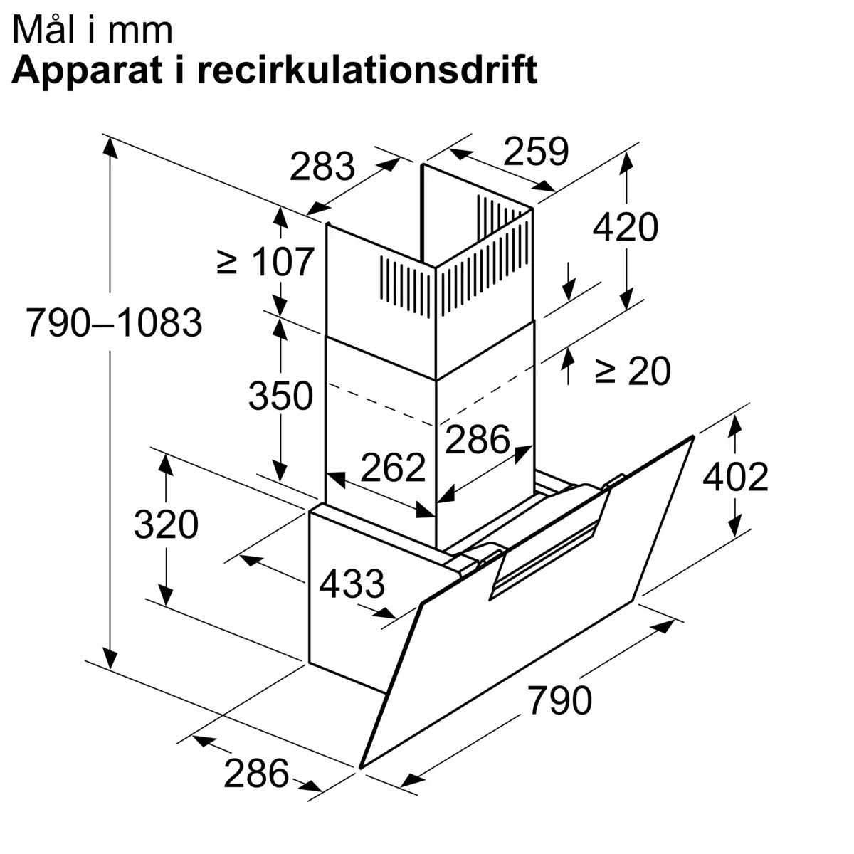 Væghængt emhætte 80 cm Klart glas med sort tryk - Siemens iQ300 - LC87KFN65