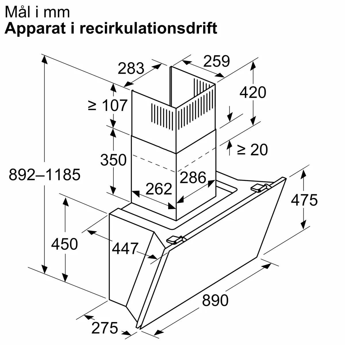 Væghængt emhætte 90 cm Klart glas med sort tryk - Siemens iQ700 - LC91KLT65