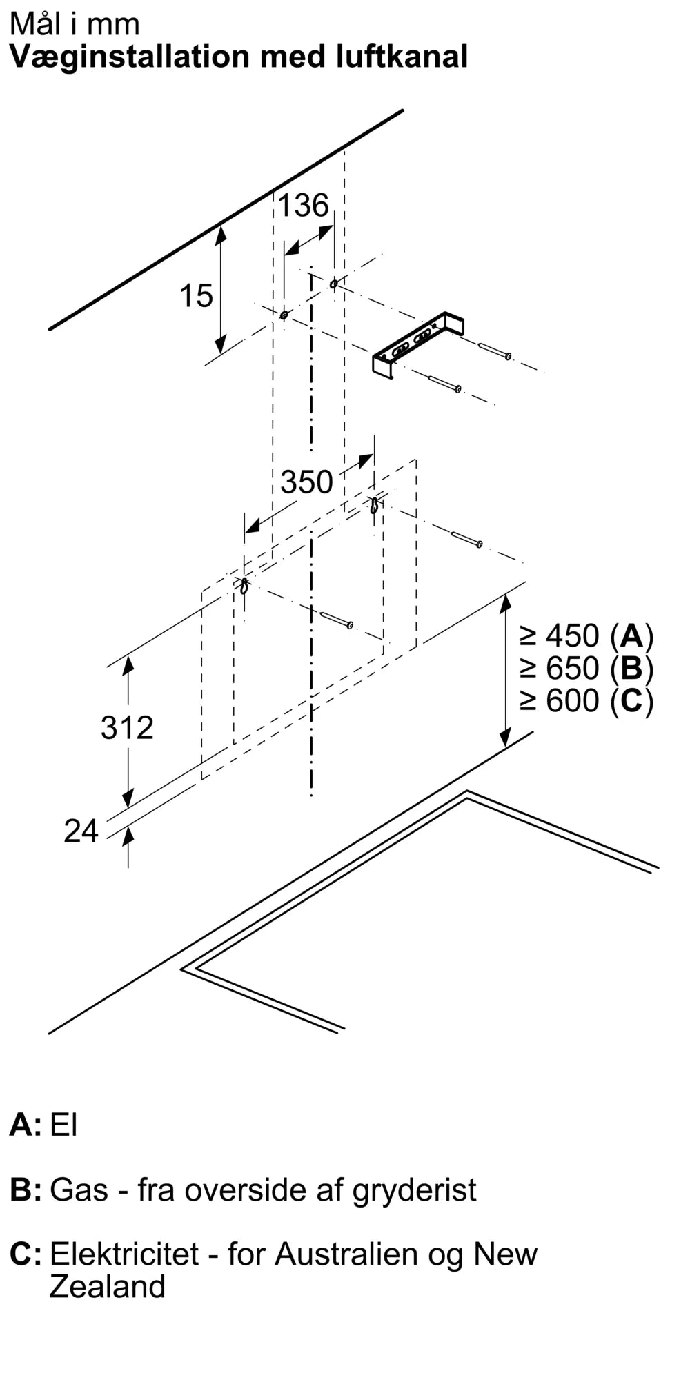 Væghængt emhætte 80 cm - Klart glas med sort tryk - Siemens iQ100 - LC85KDK6K