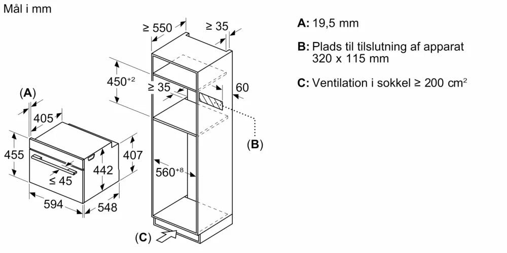 Kompakt Ovn m/mikro 45l m/disp - Siemens iQ700 - CM978GNB1 - 60x45 cm sort