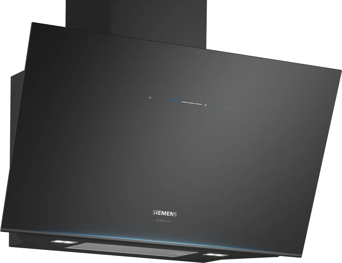 Væghængt emhætte 90 cm Klart glas med sort tryk - Siemens iQ700 - LC91KLT65