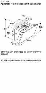 Væghængt emhætte 80 cm Klart glas med sort tryk - Siemens iQ500 - LC81KAN65
