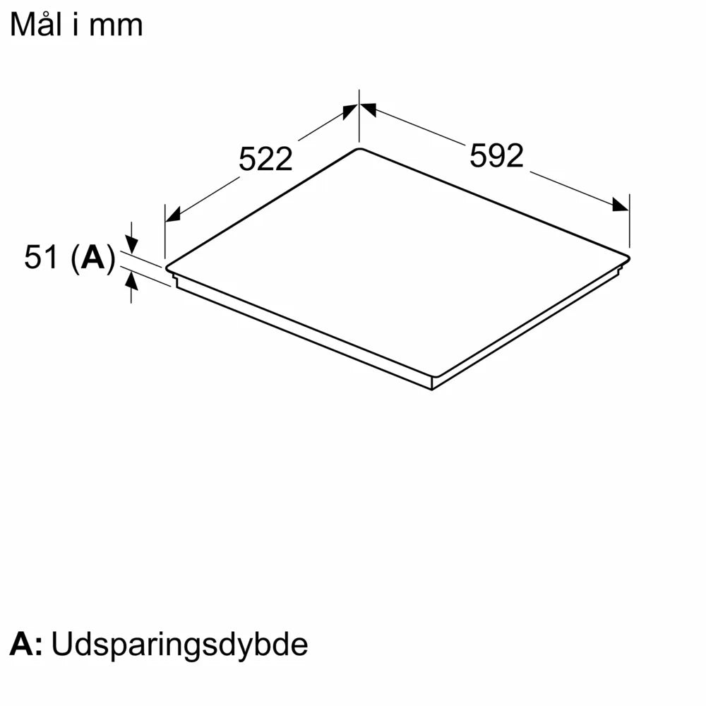 iQ100 Induktionskogeplade 60 cm overflademontering uden ramme - EH631HEB1E