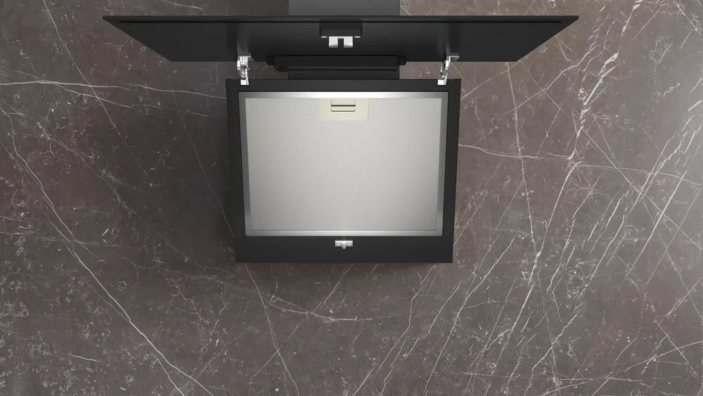 Væghængt emhætte - 60 cm - Klart glas med sort tryk - Siemens iQ100 - LC65KDK6K