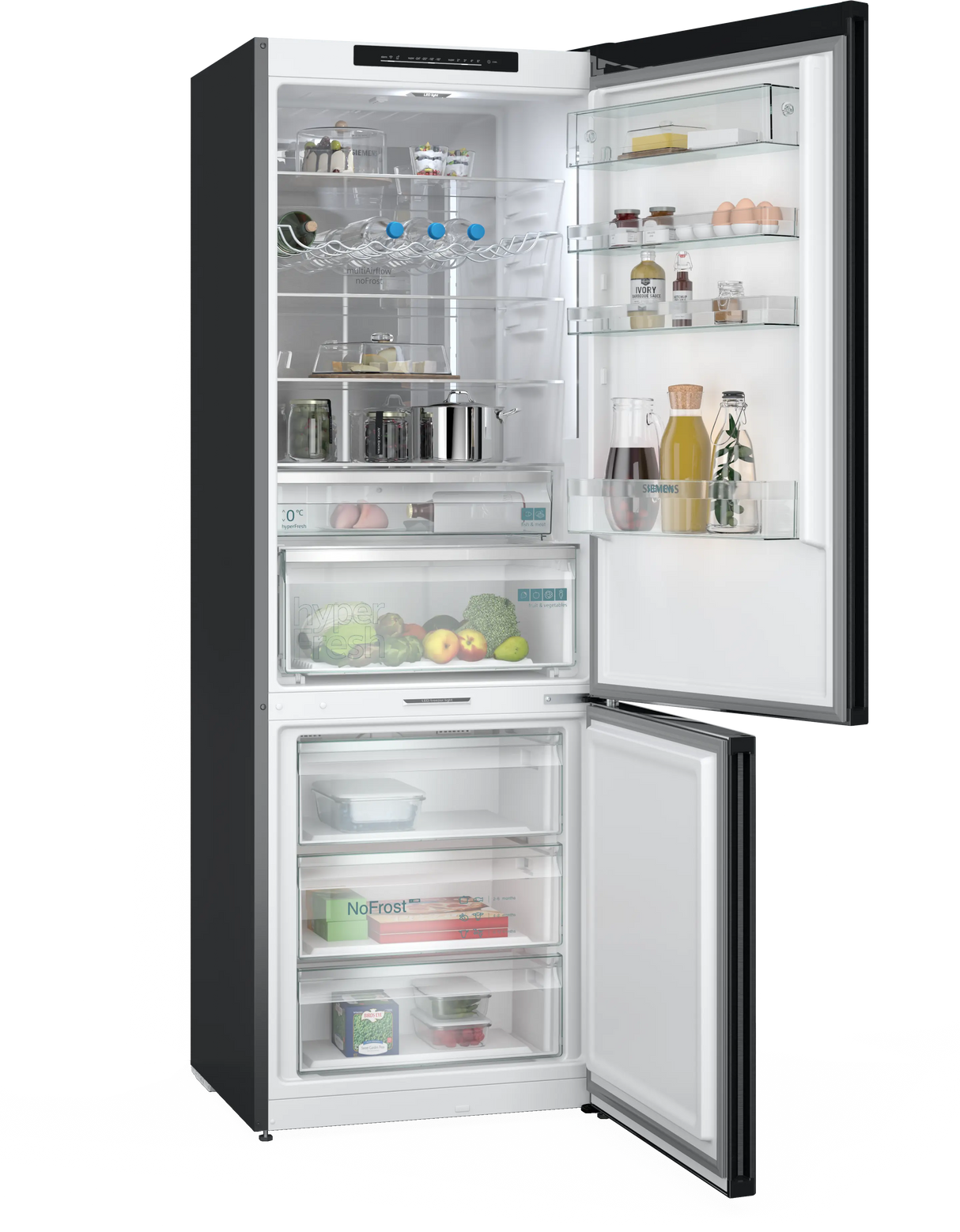 Siemens iQ700 Køle-/fryseskab 203 x 70 cm Matsort, Total noFrost - KG49NSBBF