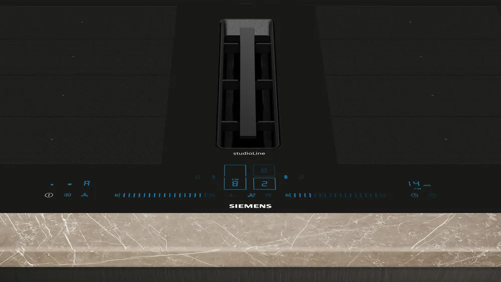 Induktionskogeplade med indbygget emfang 80 cm planmontering - Siemens iQ700 - EX807NX68E