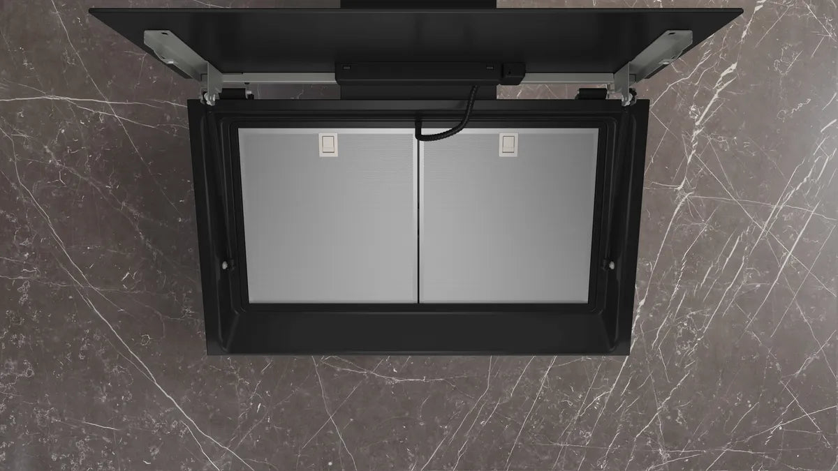 Væghængt emhætte 80 cm Klart glas med sort tryk - Siemens iQ500 - LC81KAN65