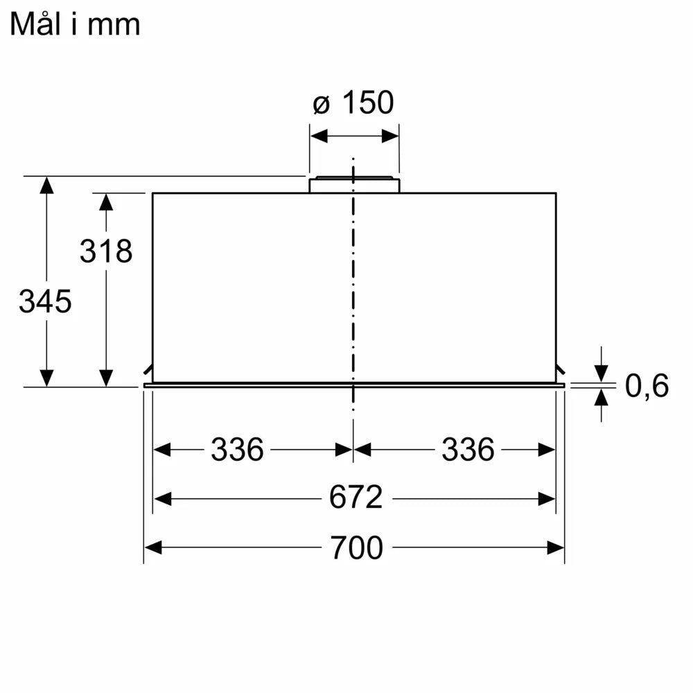 Emhætte indbyg, 70cm. m/disp. A - Siemens iQ500 - LB77NAC50