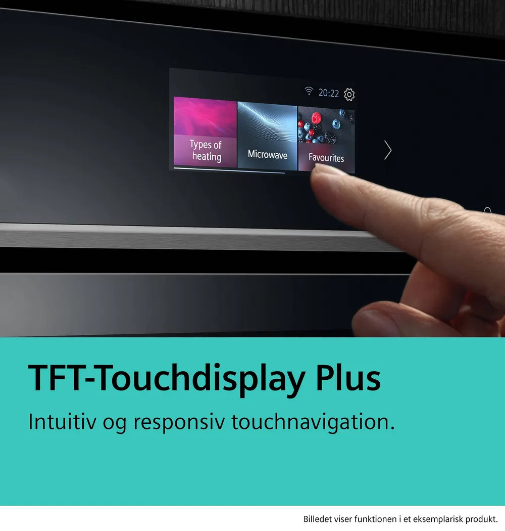 Indbygningsovn med damp 71l EcoClean m/disp A+ - Siemens iQ700 - HS936GCB1 - 60x60 cm