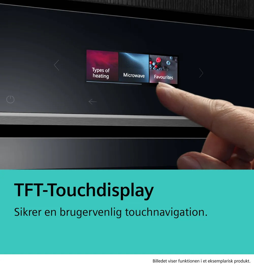 Kompakt ovn med mikro 45l m/disp - Siemens iQ700 - CM924G1B1S - 60x45 cm sort