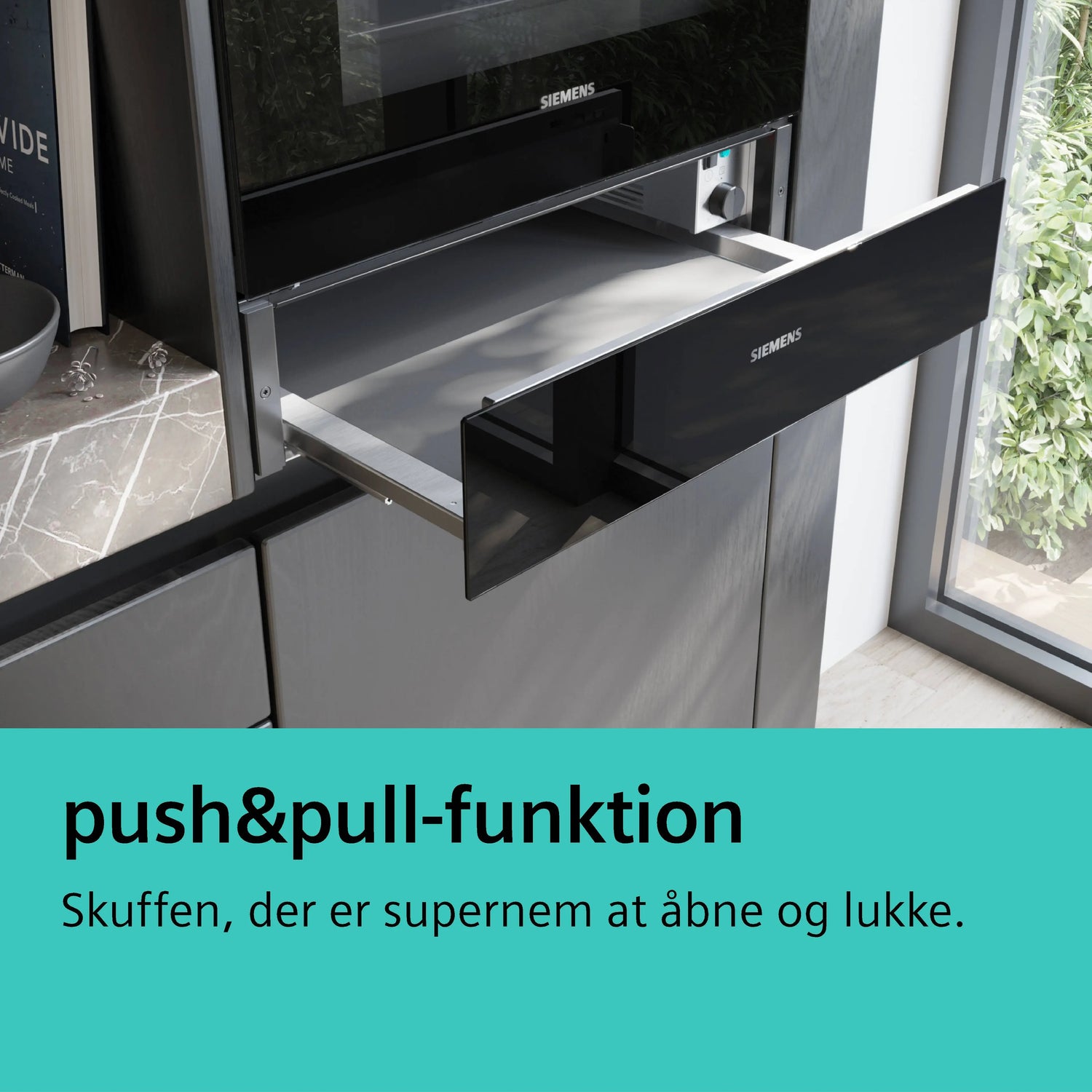 iQ700 BI710C1B1 Varmeskuffe til indbyg 60 x 14 cm Sort