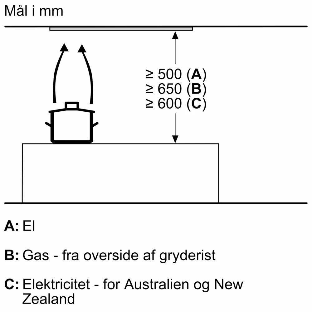 Emhætte indbyg, 70cm. m/disp. A - Siemens iQ500 - LB77NAC50