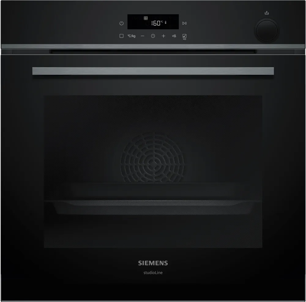 Indbygningsovn med dampfunktion 60 x 60 cm i Sort - IQ300 - Siemens HR472G0B3