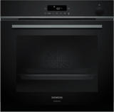 Indbygningsovn med dampfunktion 60 x 60 cm i Sort - IQ300 - Siemens HR472G0B3