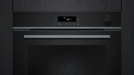 Indbygningsovn med dampfunktion 60 x 60 cm i Sort - IQ300 - Siemens HR472G0B3