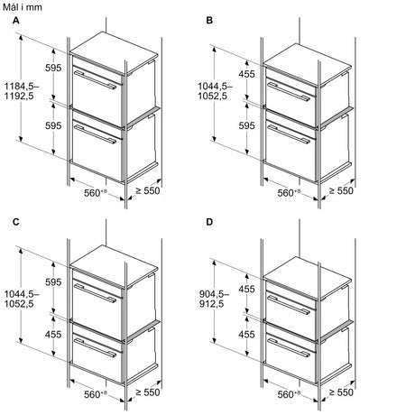 mellomhylde 12 x 511 x 555 mm rustfrit stål - HZ65MA00