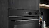 Indbygningsovn med dampfunktion 60 x 60 cm i Sort - IQ300 - Siemens HR472G0B3