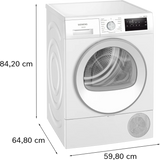 Tørretumbler kondens A++ m/disp. varmepumpe 8kg - Siemens iQ300 - WT45HV0BDN