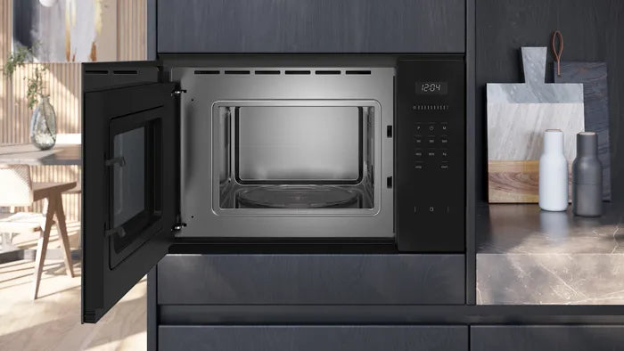 Mikroovn til indbygning 20l - venstre i sort - Siemens iQ500 - BF425LMB0