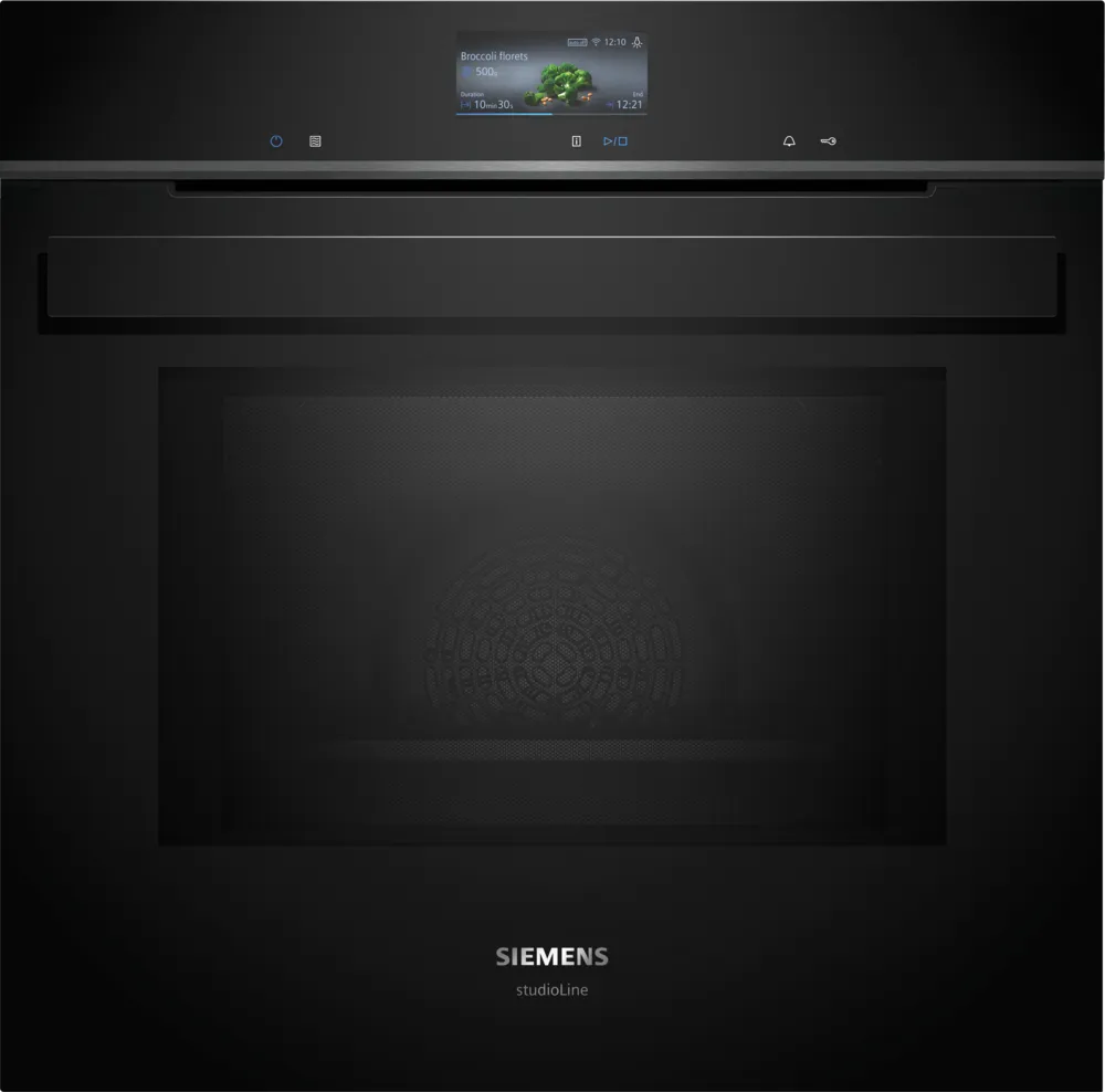 Indbygningsovn med mikro 67l m/disp sort - Siemens iQ700 - HM976GMB1 - 60x60cm sort