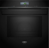 Indbygningsovn med mikro 67l m/disp sort - Siemens iQ700 - HM976GMB1 - 60x60cm sort