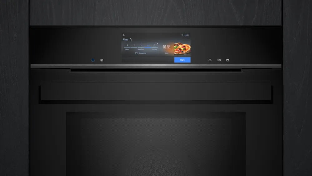 Indbygningsovn med mikro og dampskud 67l - Siemens iQ700 - HN978GQB1 - 60x60 sort