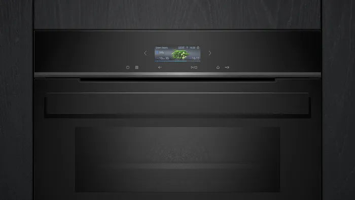 Kompakt ovn med mikro 45l m/disp - Siemens iQ700 - CM924G1B1S - 60x45 cm sort